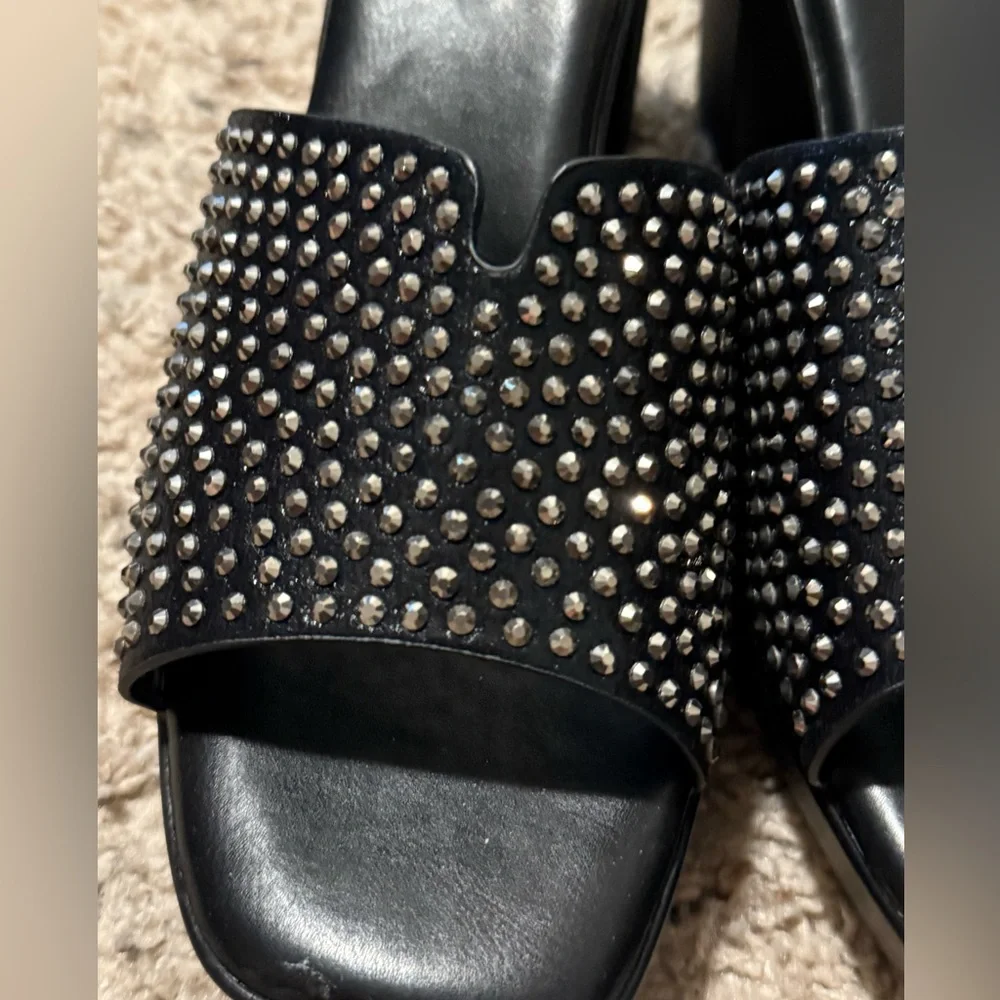 New black crystal sandals size 10‎ US 41 Uk
